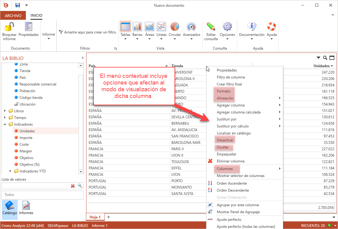 Menu contextual