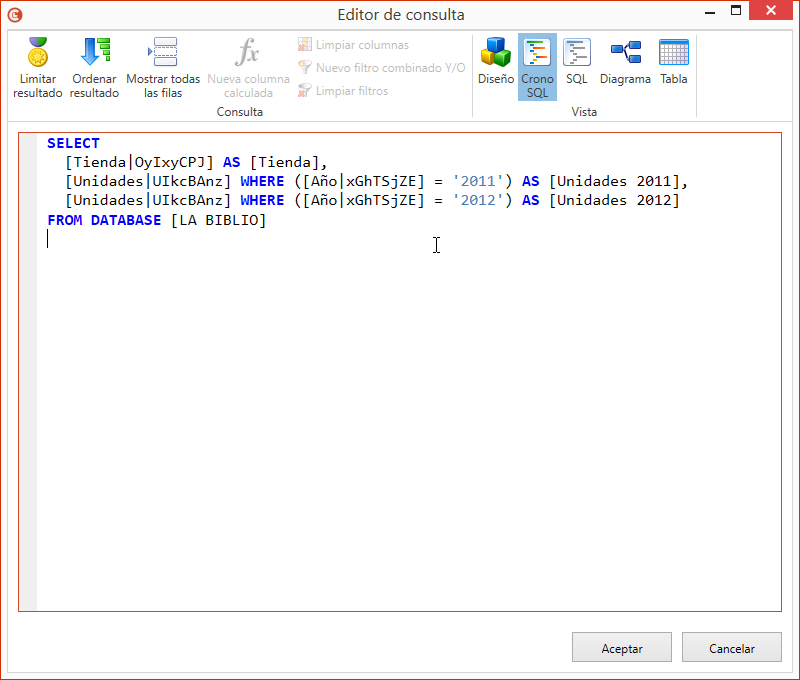 Vista Crono SQL
